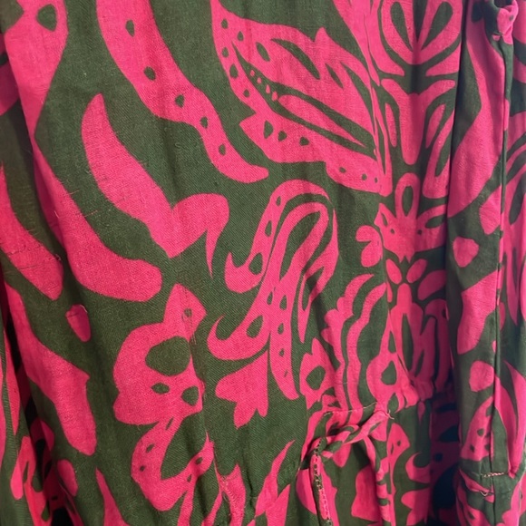 Velvet by Graham & Spencer Pink & Green Sasha Printed Cotton Gauze Midi Dress XL - Picture 7 of 10